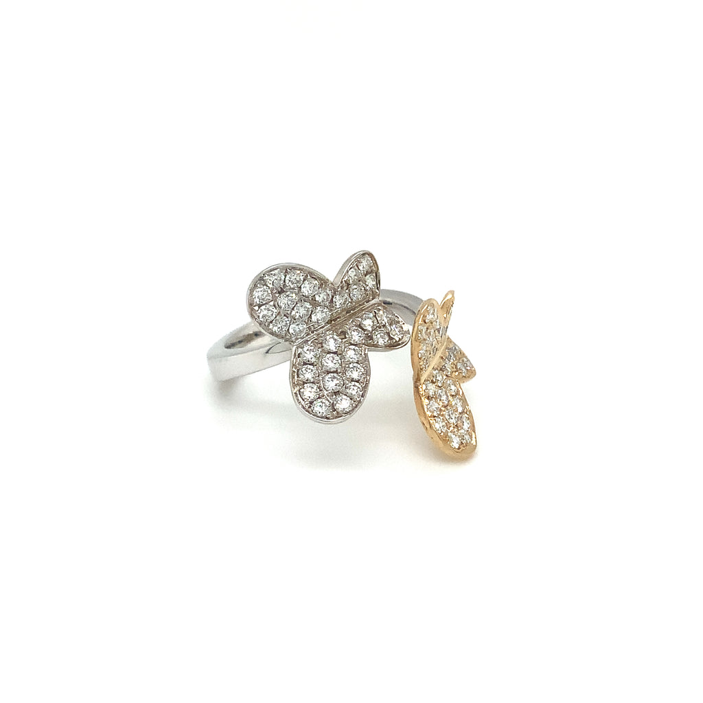 Afarin Collection Butterfly Diamond Right Hand Ring set in 18K White and Yellow Gold - Image 12 of 13