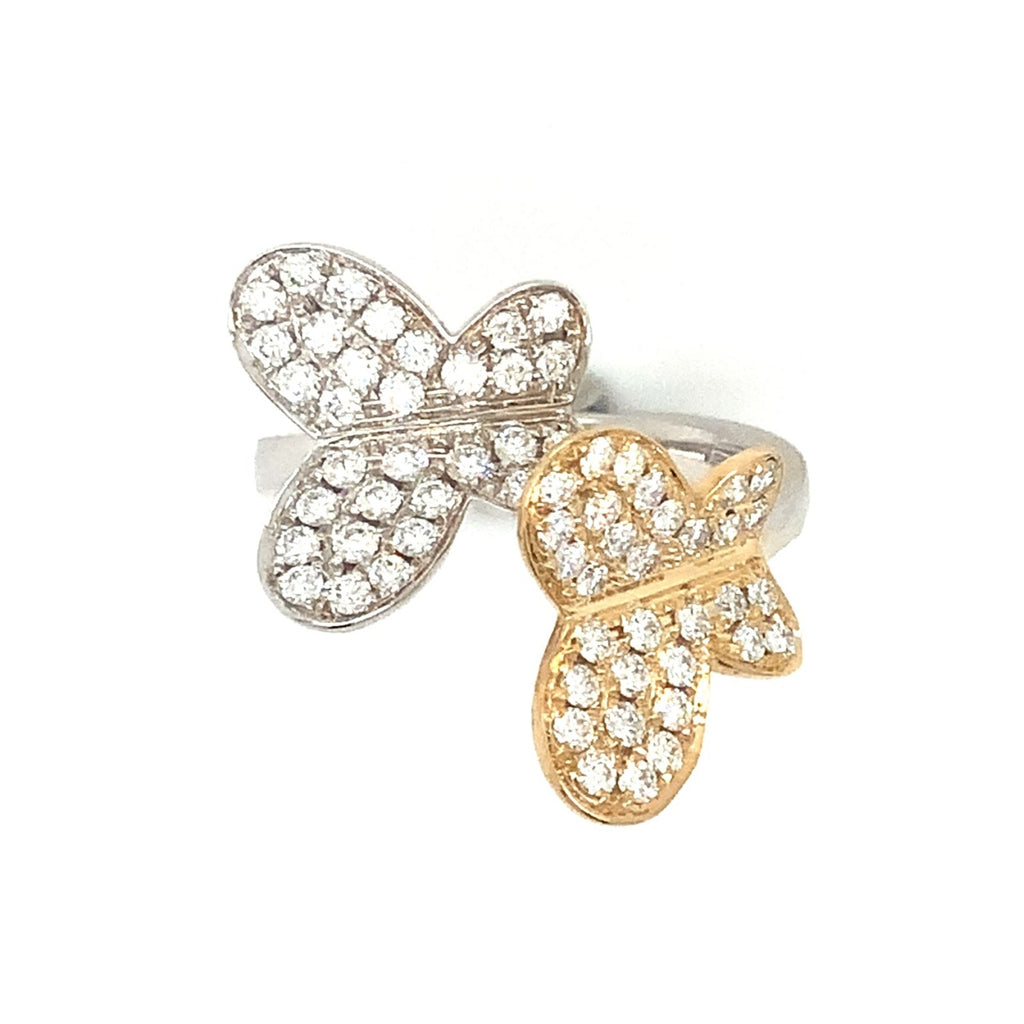 Afarin Collection Butterfly Diamond Right Hand Ring set in 18K White and Yellow Gold - Image 7 of 13
