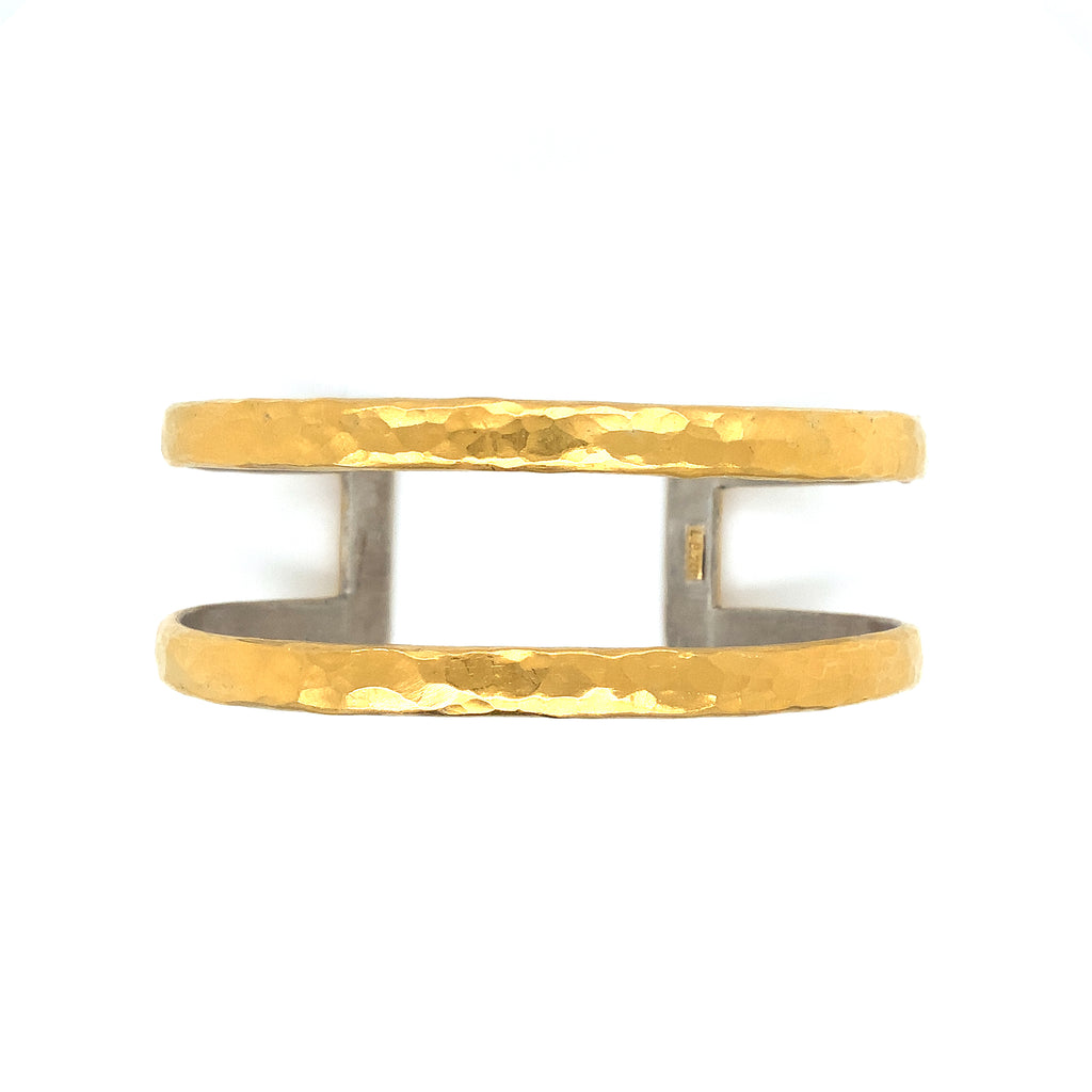 Lika Behar Stockholm Two Tier Open Cuff Bracelet 24K Fusion Gold and Sterling Silver - Image 2 of 9