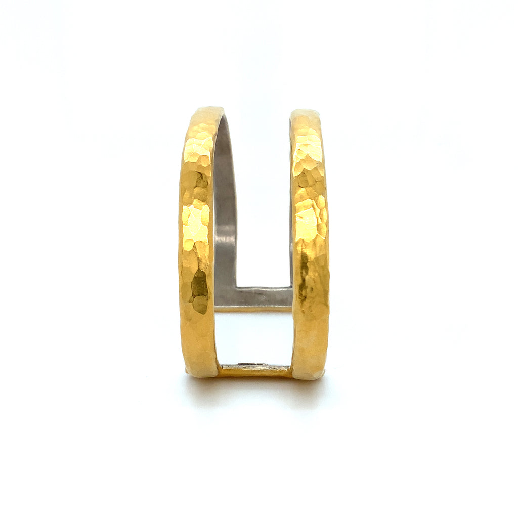 Lika Behar Stockholm Two Tier Open Cuff Bracelet 24K Fusion Gold and Sterling Silver - Image 5 of 9