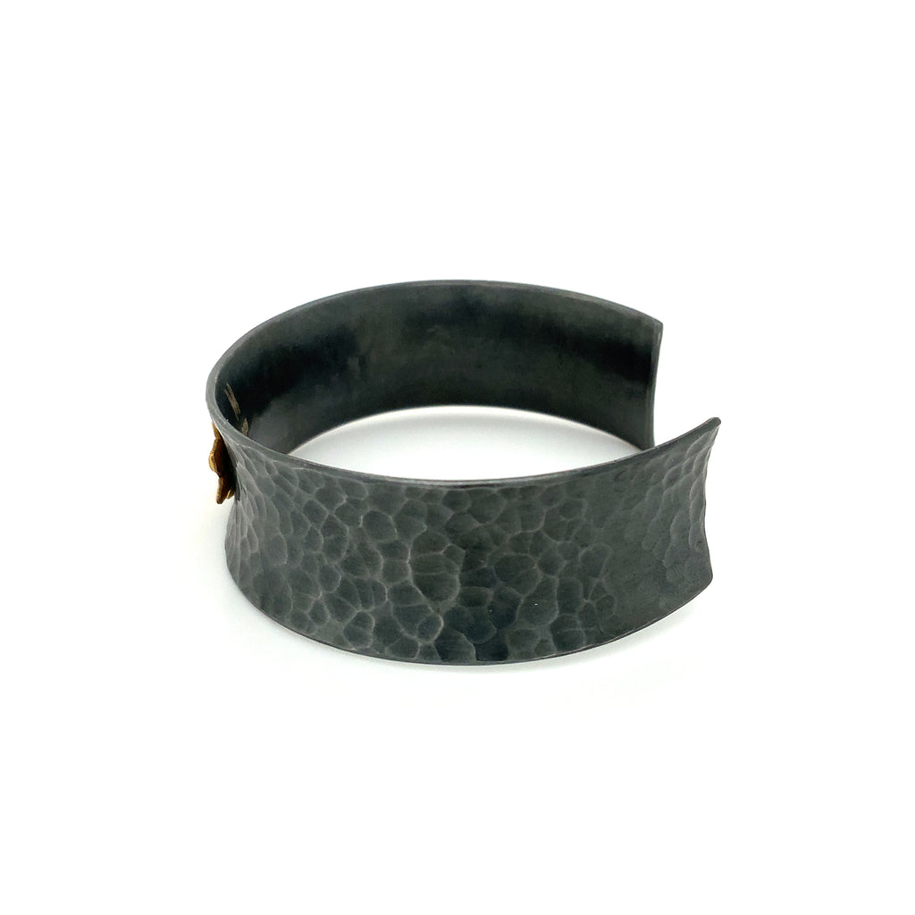 Lika Behar Yin and Yang Collection Open Cuff Bracelet in 22k Gold and Oxidized Sterling Silver - Image 4 of 8