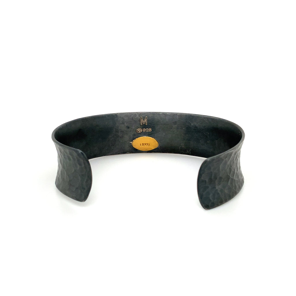 Lika Behar Yin and Yang Collection Open Cuff Bracelet in 22k Gold and Oxidized Sterling Silver - Image 5 of 8