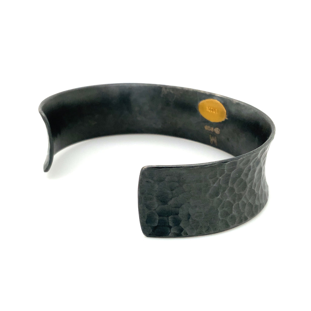 Lika Behar Yin and Yang Collection Open Cuff Bracelet in 22k Gold and Oxidized Sterling Silver - Image 7 of 8
