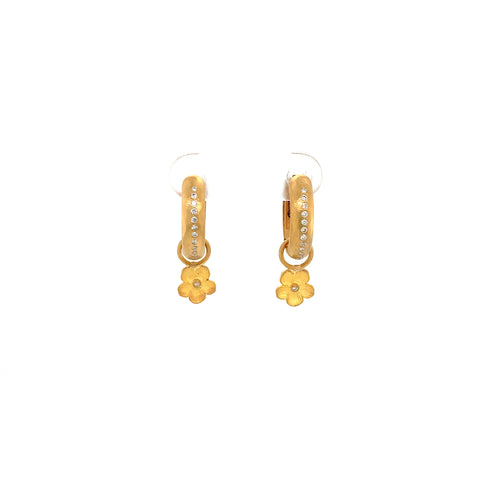 Lika Behar Pure Love Deserves Pure Gold Mini Buttercup Earring Charm with 1 Diamond in 22K - Image 1 of 9