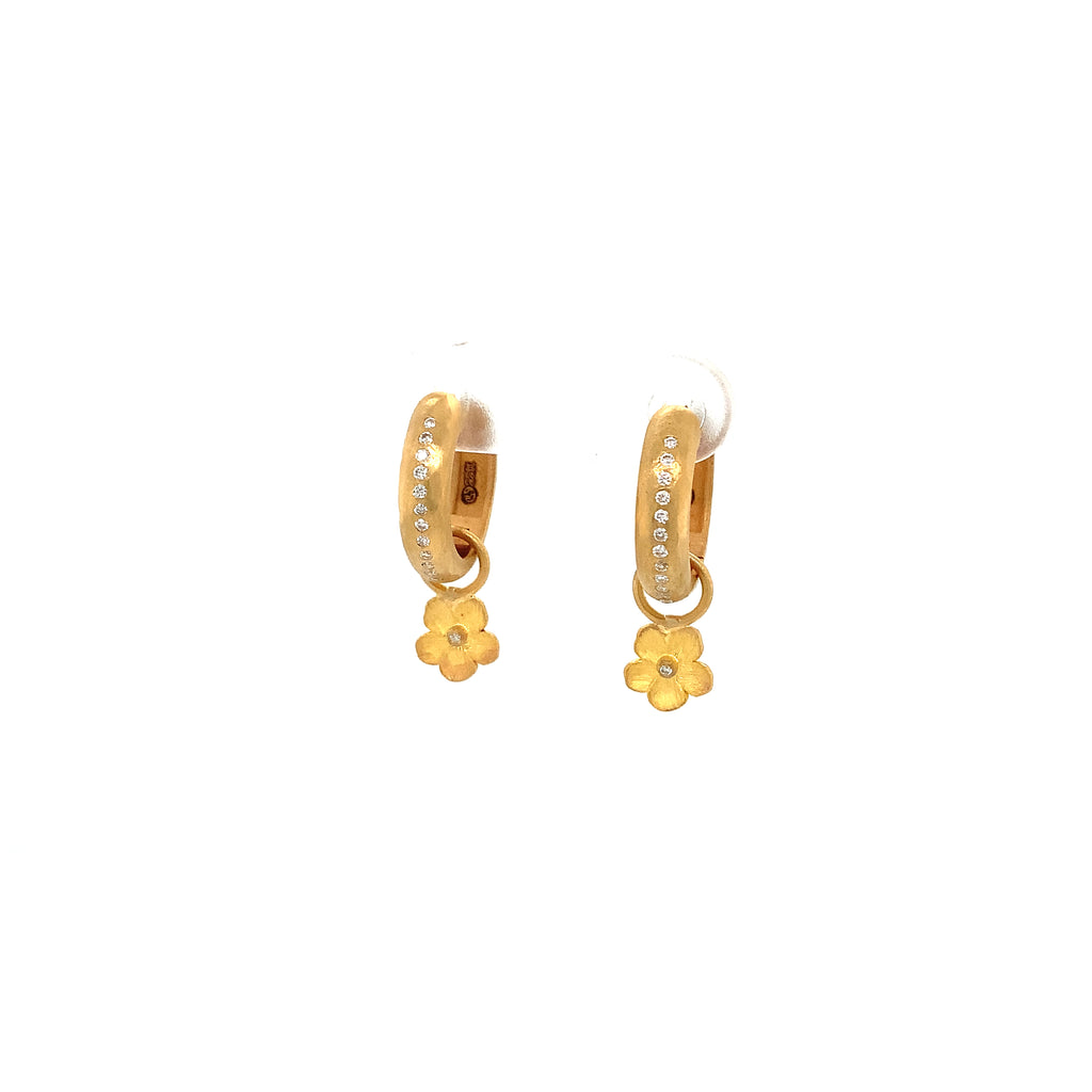 Lika Behar Pure Love Deserves Pure Gold Mini Buttercup Earring Charm with 1 Diamond in 22K - Image 2 of 9