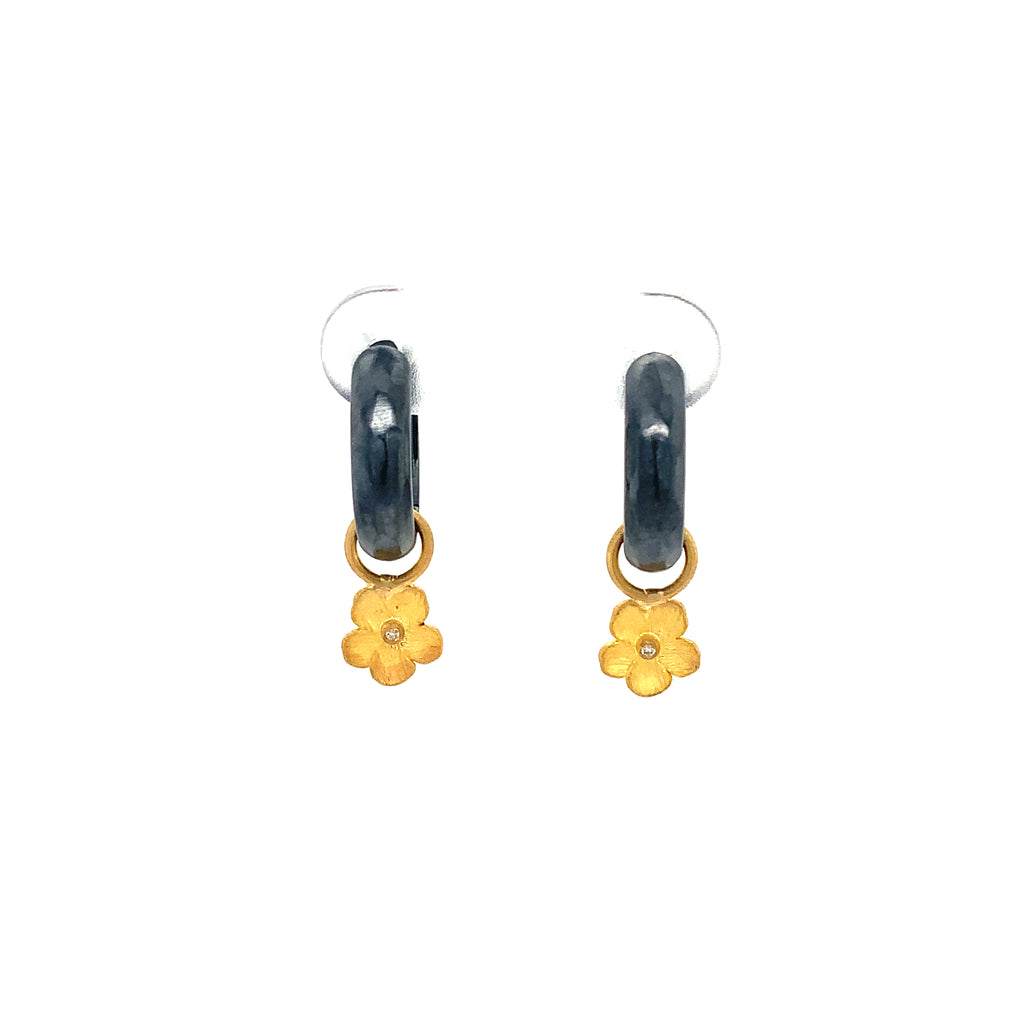 Lika Behar Savor Silver DIANA Collection Semi Chunky Starter Hoops in Oxidized Sterling Silver - Image 6 of 12