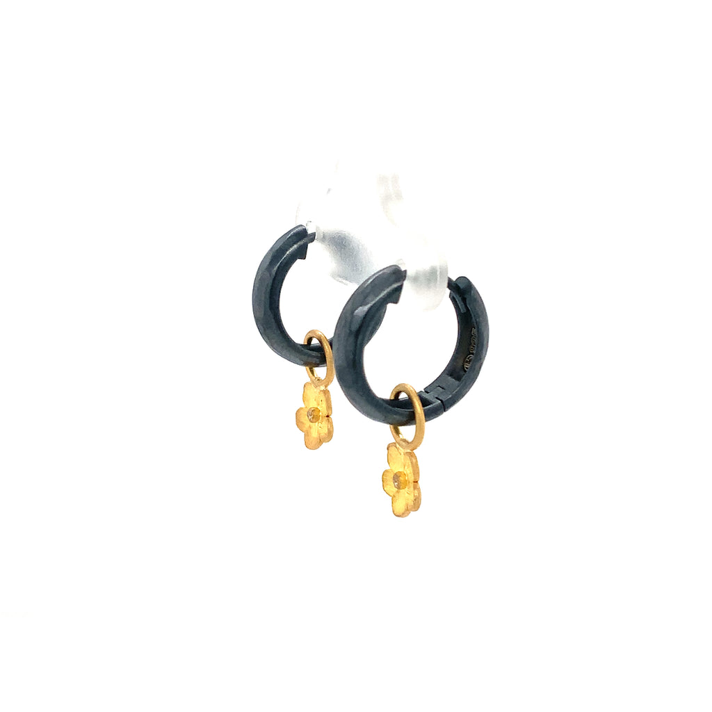 Lika Behar Savor Silver DIANA Collection Semi Chunky Starter Hoops in Oxidized Sterling Silver - Image 7 of 12
