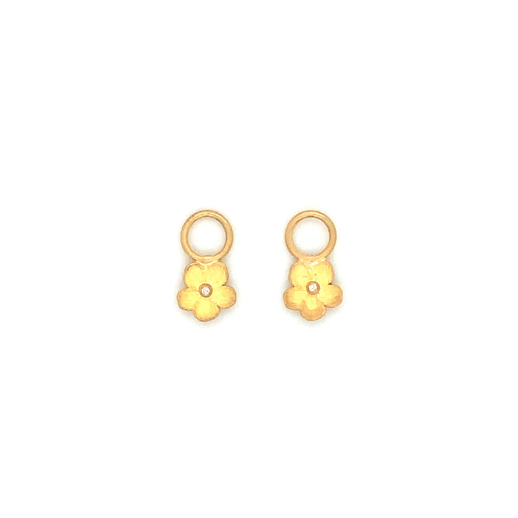Lika Behar Pure Love Deserves Pure Gold Mini Buttercup Earring Charm with 1 Diamond in 22K - Image 7 of 9