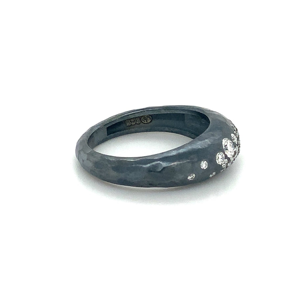 Lika Behar Savor Silver BOOGIE Collection Stackable Diamond Ring in Oxidized Sterling Silver - Image 2 of 6