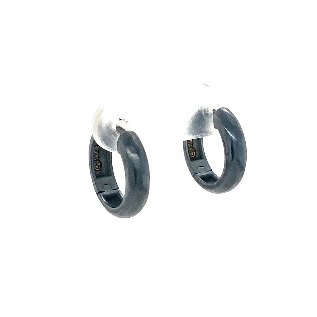 Lika Behar Savor Silver DIANA Collection Semi Chunky Starter Hoops in Oxidized Sterling Silver - Image 4 of 12