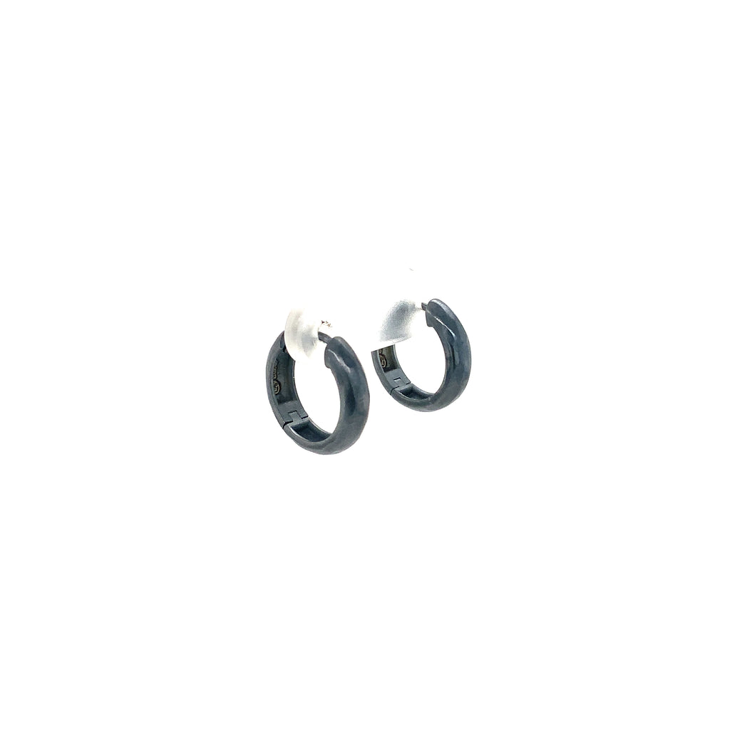 Lika Behar Savor Silver DIANA Collection Semi Chunky Starter Hoops in Oxidized Sterling Silver - Image 10 of 12
