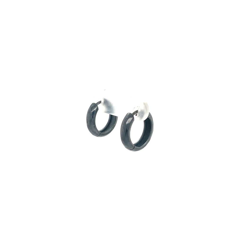 Lika Behar Savor Silver DIANA Collection Semi Chunky Starter Hoops in Oxidized Sterling Silver - Image 5 of 12