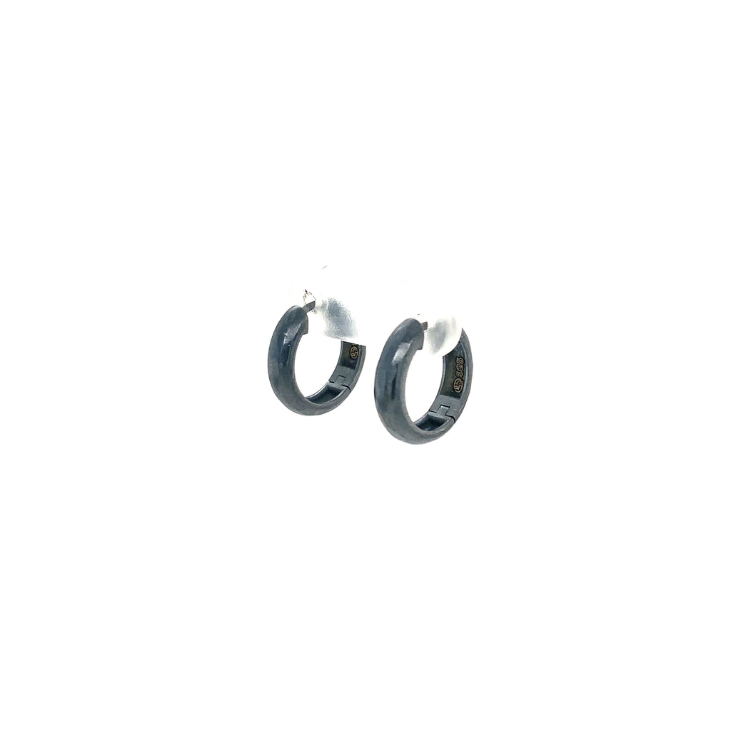 Lika Behar Savor Silver DIANA Collection Semi Chunky Starter Hoops in Oxidized Sterling Silver - Image 11 of 12