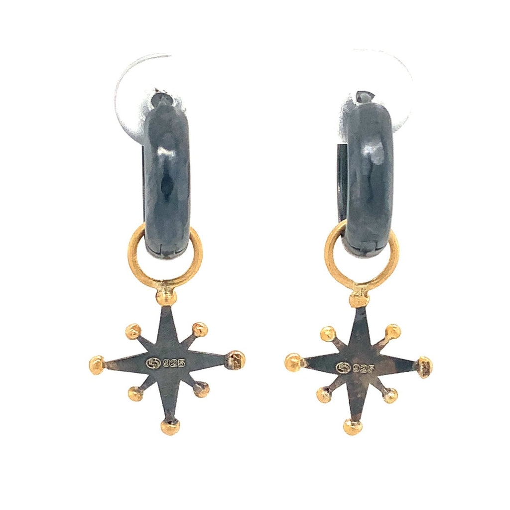Lika Behar STARBURST Diamond Ear Charm 24K Gold and Oxidized Sterling Silver - Image 4 of 12