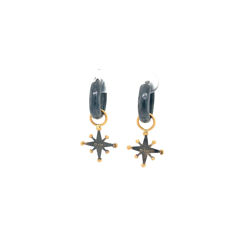 Lika Behar STARBURST Diamond Ear Charm 24K Gold and Oxidized Sterling Silver - Image 6 of 12