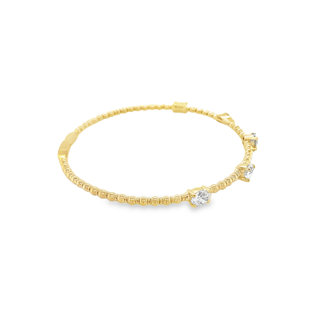 Flexi 5 stone Fancy Diamond Stackable Bracelet set in 14K Yellow Gold - Image 6 of 9