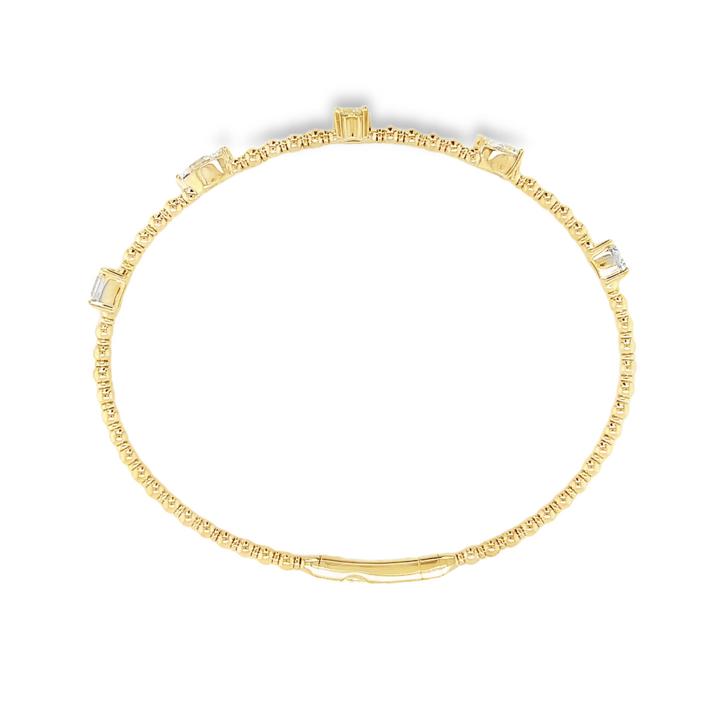 Flexi 5 stone Fancy Diamond Stackable Bracelet set in 14K Yellow Gold - Image 8 of 9