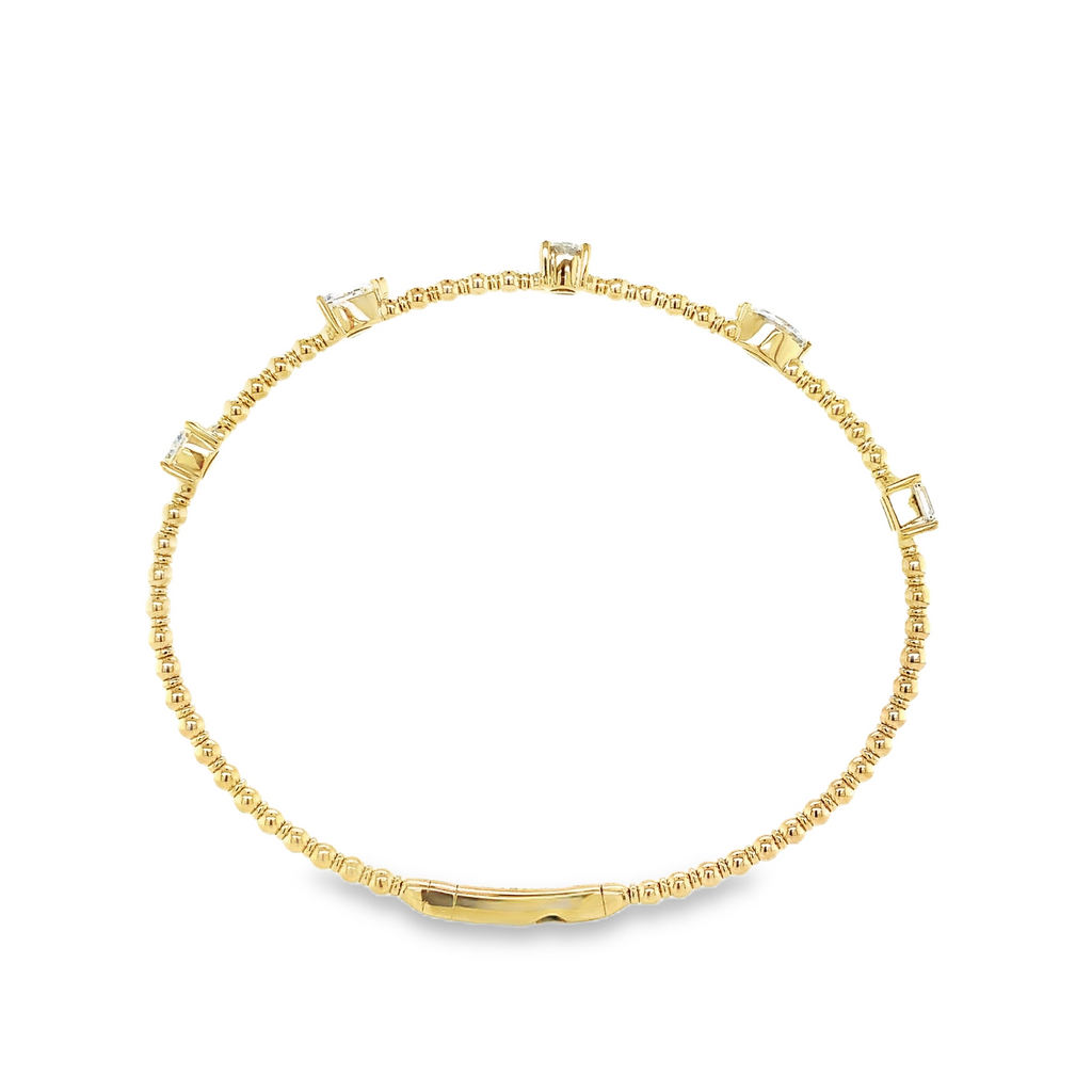 Flexi 5 stone Fancy Diamond Stackable Bracelet set in 14K Yellow Gold - Image 9 of 9