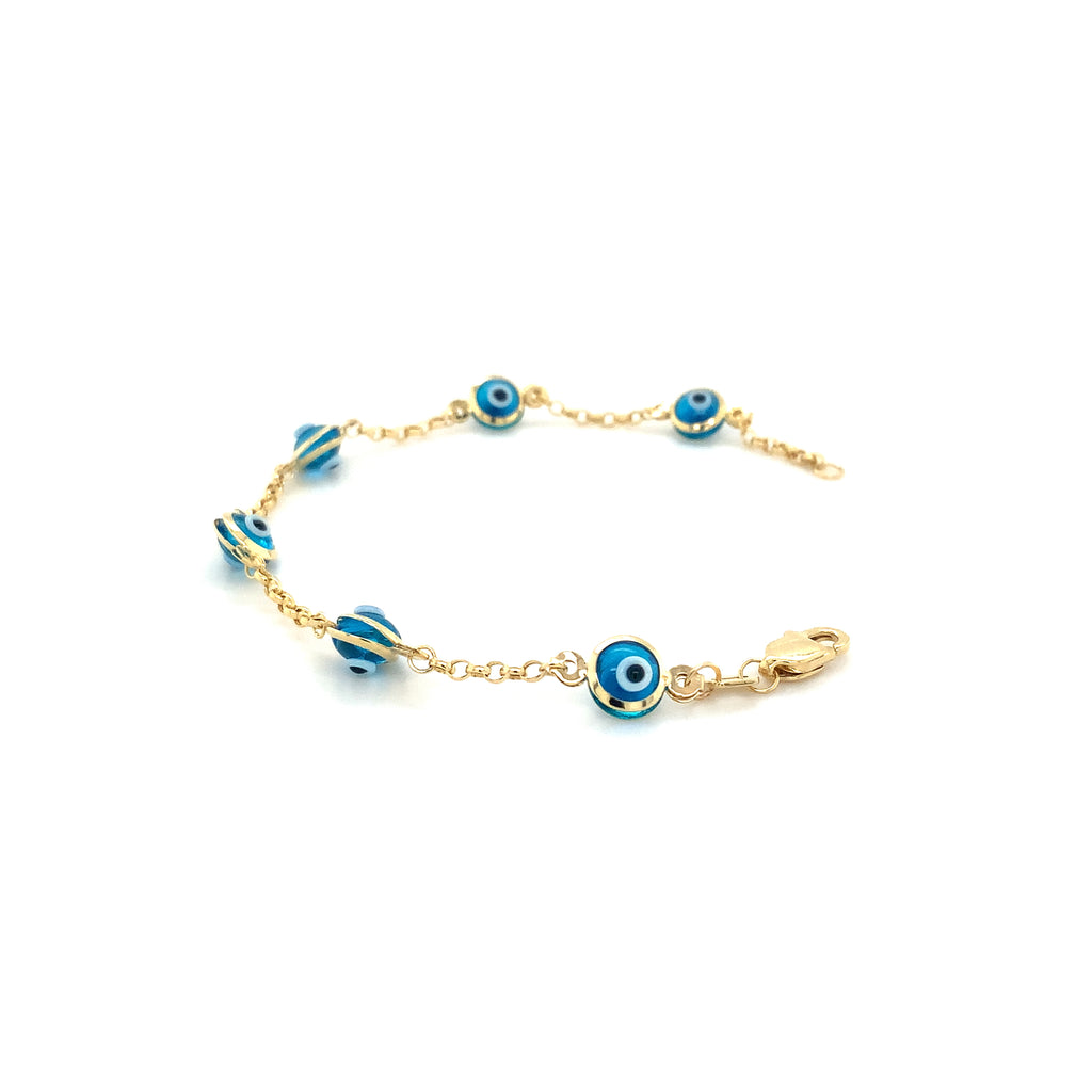 Youth Evileye Bracelet in 14K Yellow Gold - Image 2 of 4