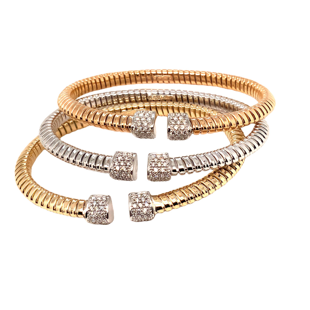 Afarin Collection Tubogas Diamond Cuff Bangle Bracelet in 18K  White Gold - Image 7 of 7