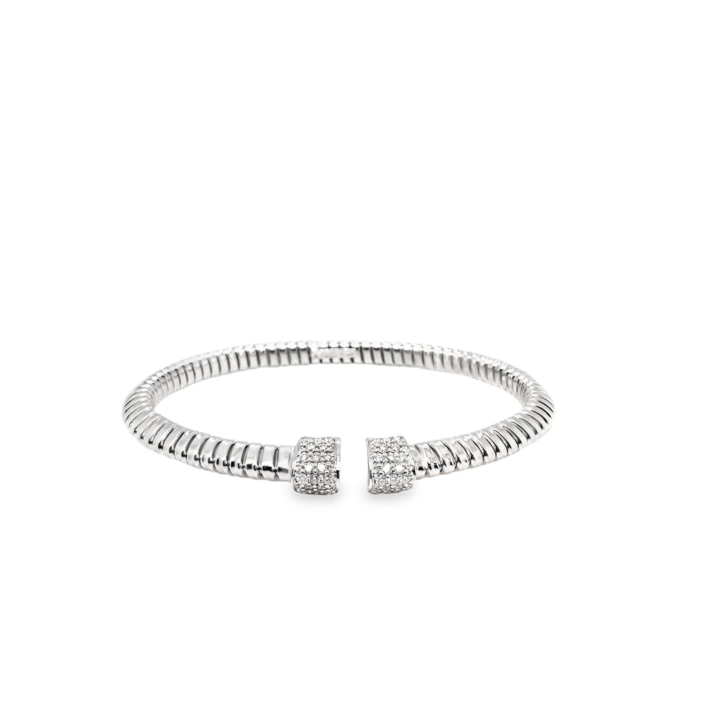 Afarin Collection Tubogas Diamond Cuff Bangle Bracelet in 18K  White Gold - Image 1 of 7