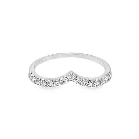 Stackable Diamond Band "V" Shaped in 14 kt White Gold 0.33 cts t.w. - Image 1 of 6