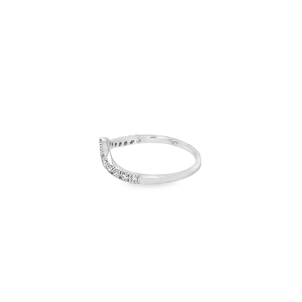 Stackable Diamond Band "V" Shaped in 14 kt White Gold 0.33 cts t.w. - Image 2 of 6