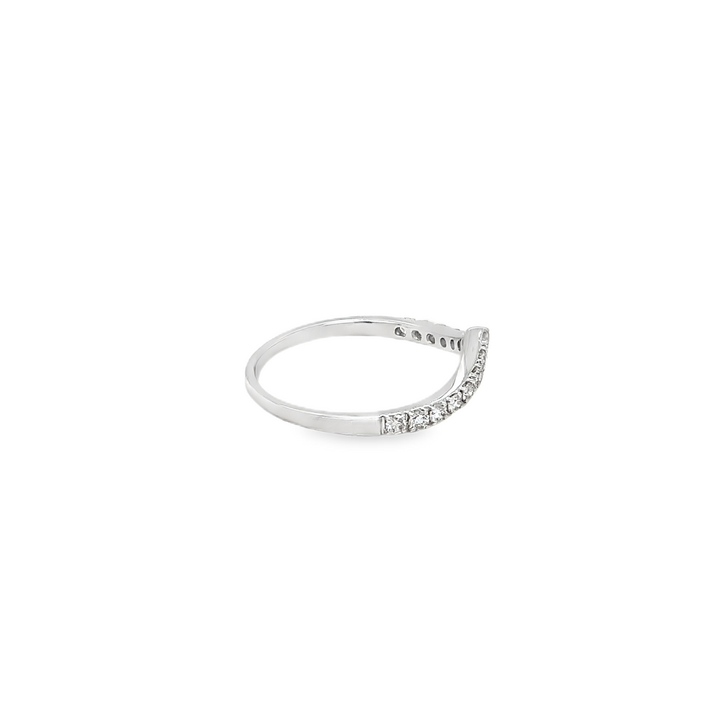 Stackable Diamond Band "V" Shaped in 14 kt White Gold 0.33 cts t.w. - Image 4 of 6