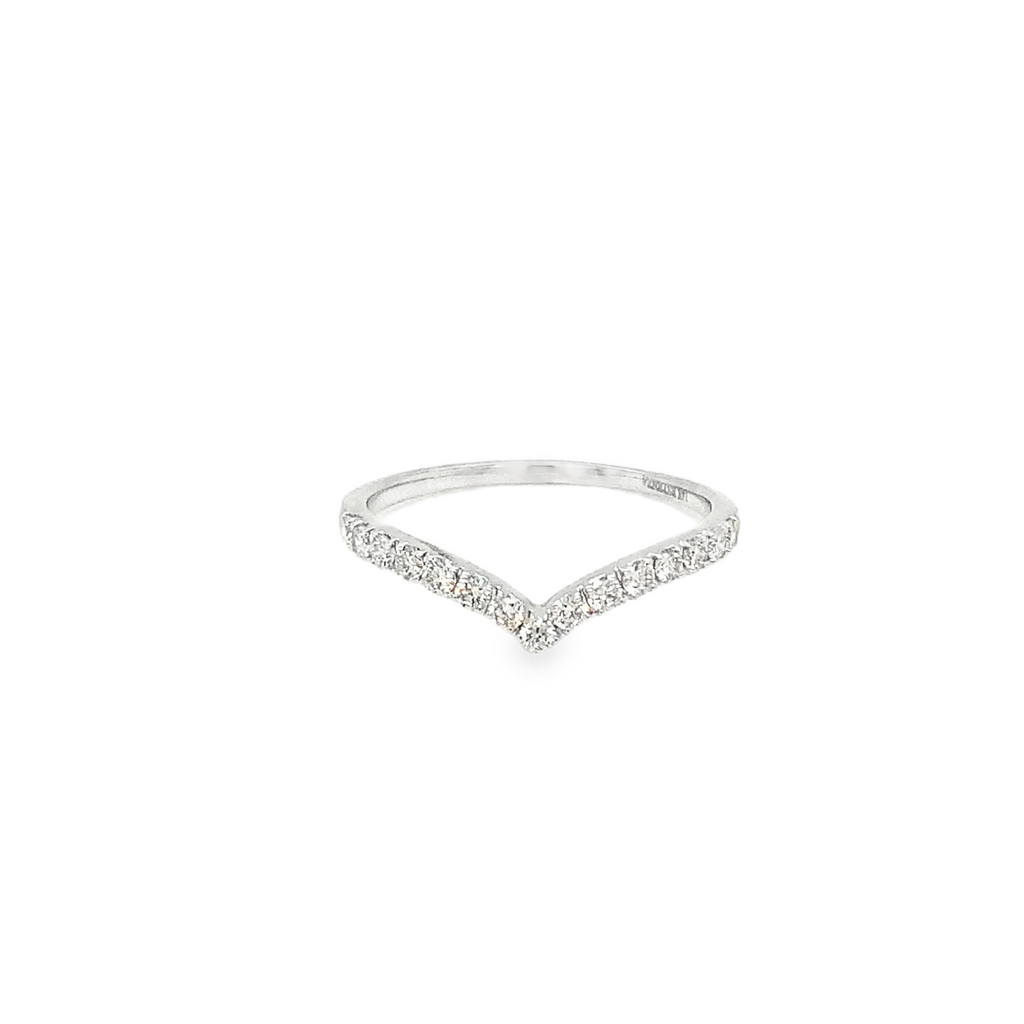 Stackable Diamond Band "V" Shaped in 14 kt White Gold 0.33 cts t.w. - Image 5 of 6