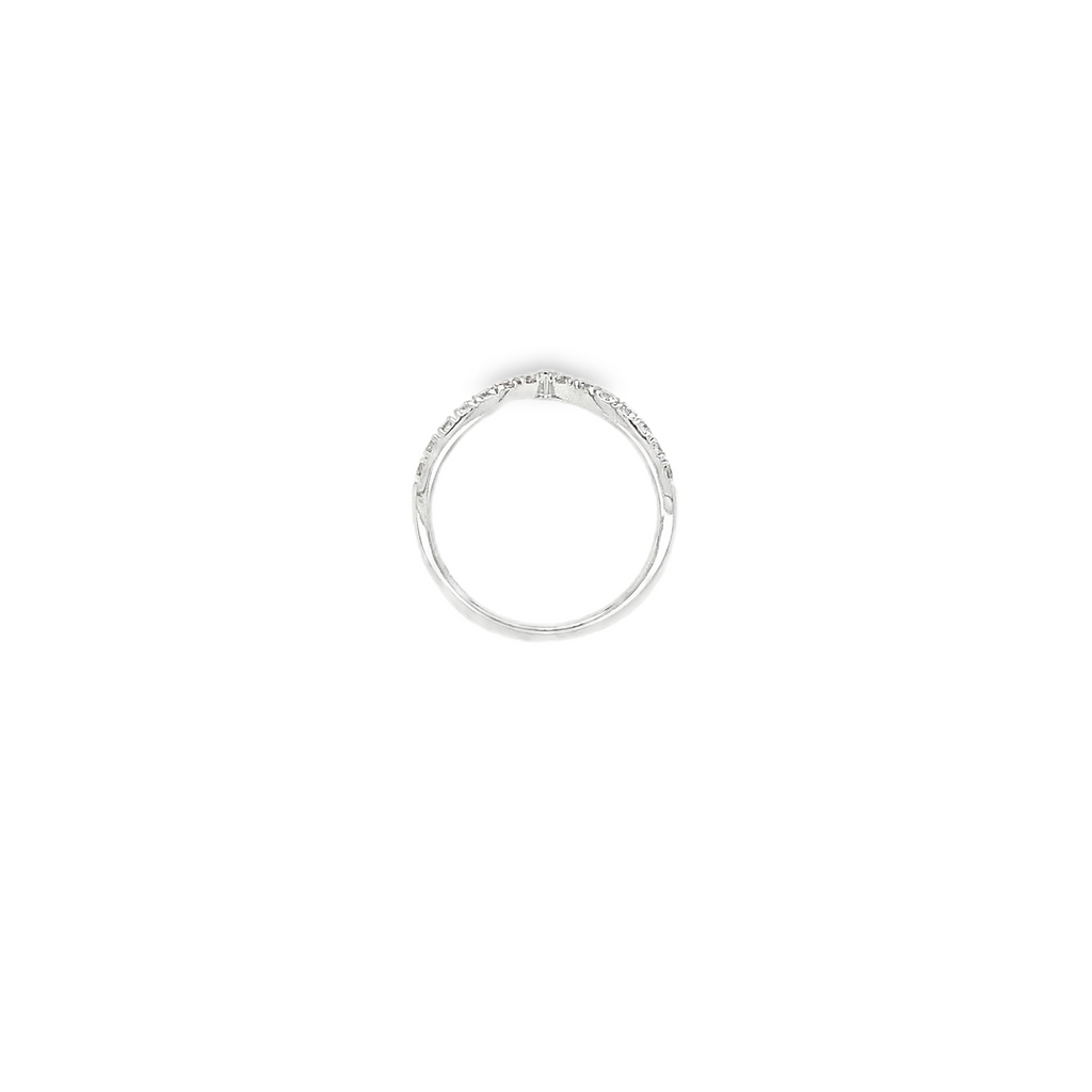 Stackable Diamond Band "V" Shaped in 14 kt White Gold 0.33 cts t.w. - Image 6 of 6