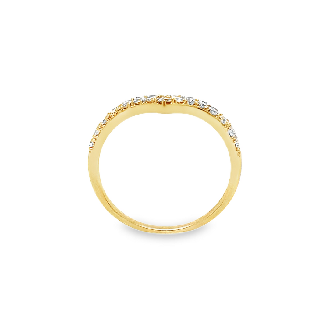 Stackable Diamond Band "V" Shaped in 14 kt Yellow Gold 0.33 cts t.w. - Image 6 of 6