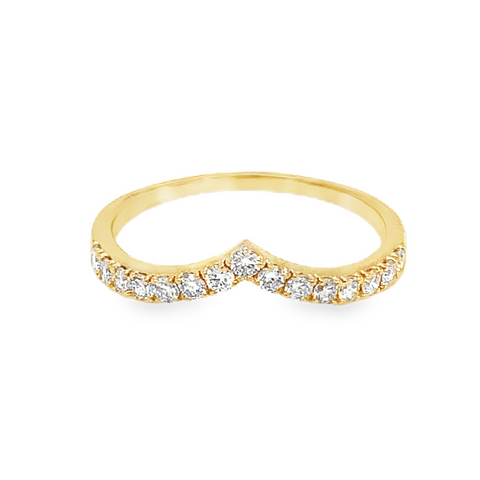 Stackable Diamond Band "V" Shaped in 14 kt Yellow Gold 0.33 cts t.w. - Image 1 of 6