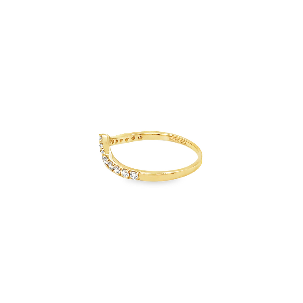 Stackable Diamond Band "V" Shaped in 14 kt Yellow Gold 0.33 cts t.w. - Image 2 of 6