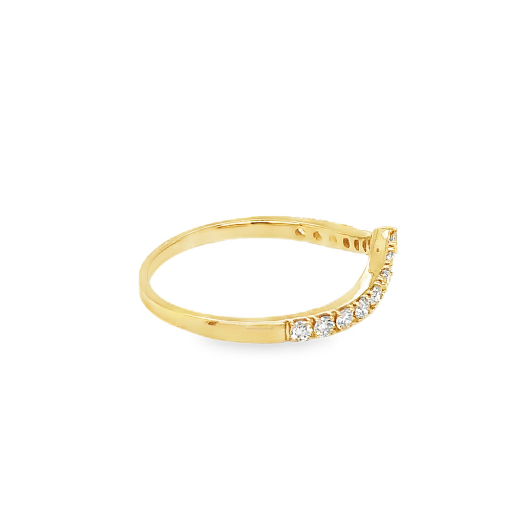 Stackable Diamond Band "V" Shaped in 14 kt Yellow Gold 0.33 cts t.w. - Image 4 of 6