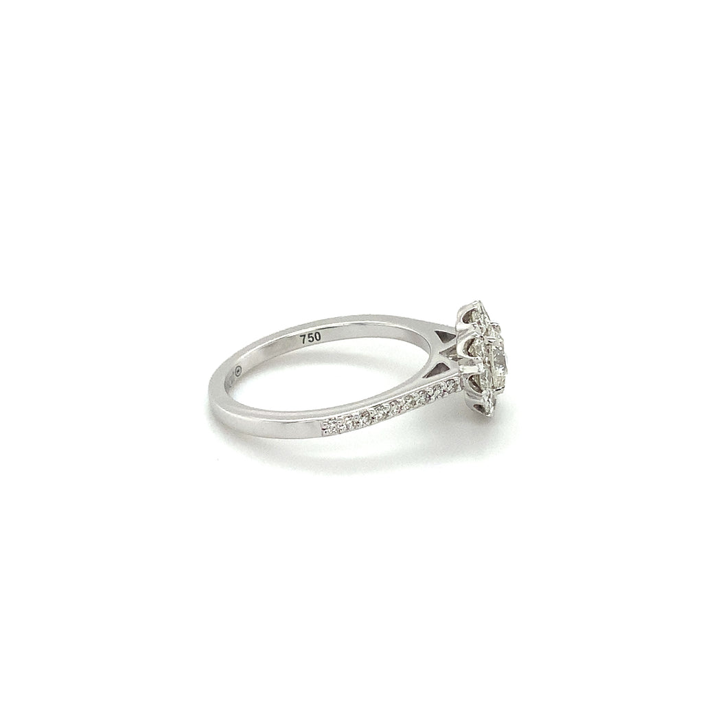 Christopher Designs Crisscut® Round Halo Diamond Ring set in 18K White Gold - Image 3 of 7