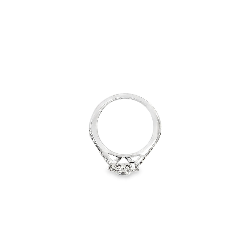 Christopher Designs Crisscut® Round Halo Diamond Ring set in 18K White Gold - Image 5 of 7