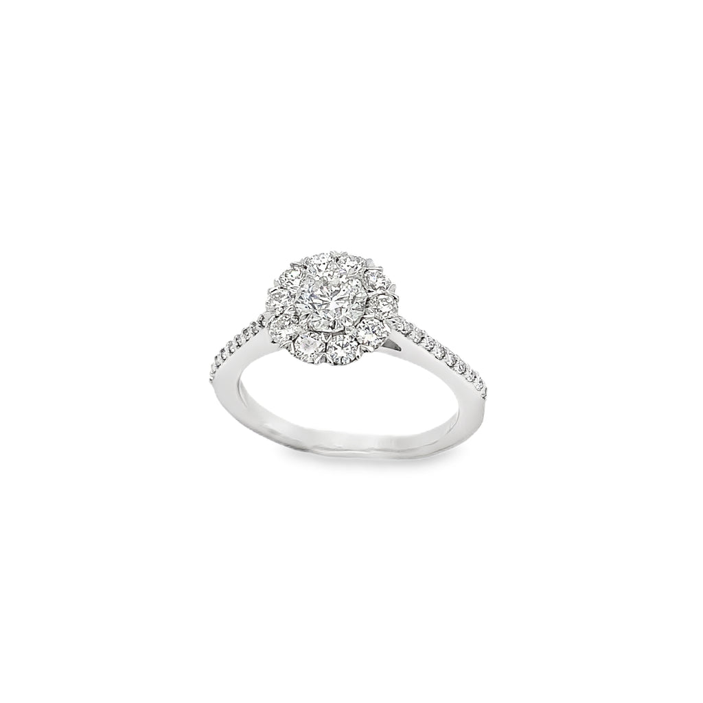 Christopher Designs Crisscut® Round Halo Diamond Ring set in 18K White Gold - Image 7 of 7