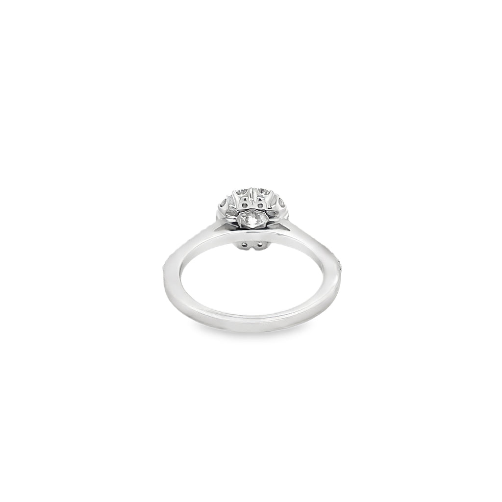 Christopher Designs Crisscut® Round Halo Diamond Ring set in 18K White Gold - Image 6 of 7