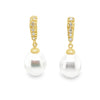 ASBA Collection South Sea Pearl And Diamond Earring set in 14K Yellow Gold