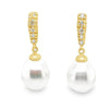 ASBA Collection South Sea Pearl And Diamond Earring set in 14K Yellow Gold