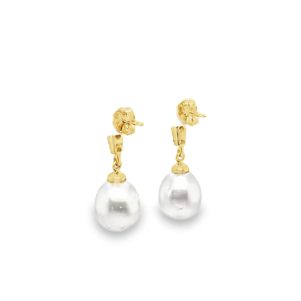 ASBA Collection South Sea Pearl And Diamond Earring set in 14K Yellow Gold - Image 4 of 8