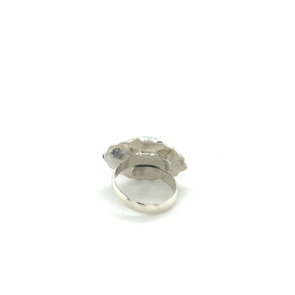 Evil Eye Glass Talisman Sterling Silver Ring - Image 6 of 6