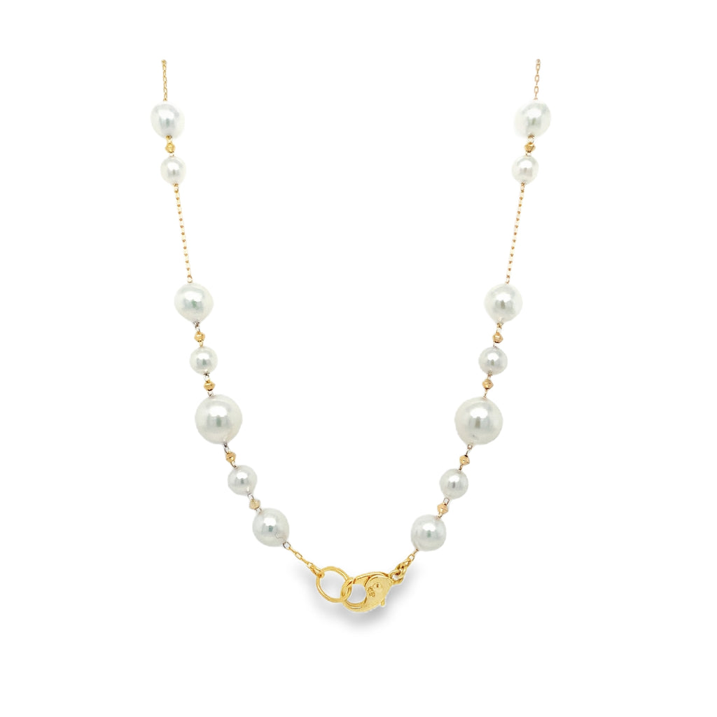 ASBA Collection Akoya Pearls on 18K Yellow Gold Chain Necklace - Image 3 of 3