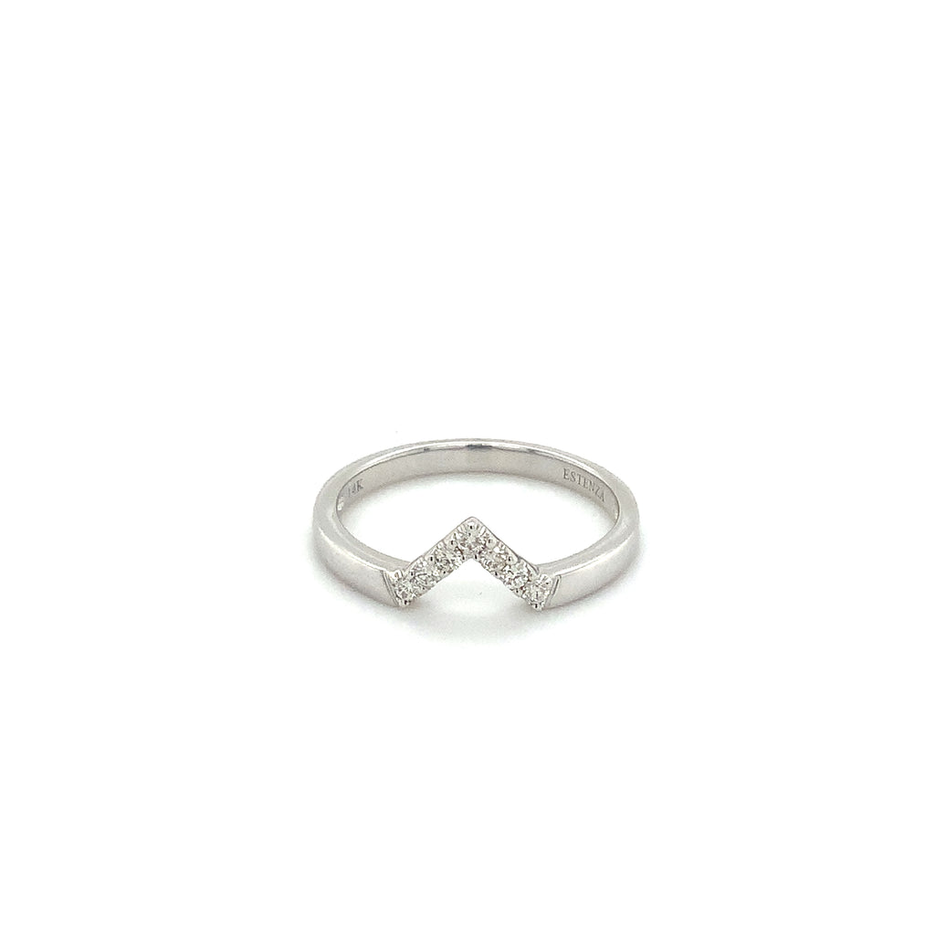 Stackable "V" Shaped Diamond Band set in 14 kt White Gold  0.15cts t.w. - Image 2 of 6
