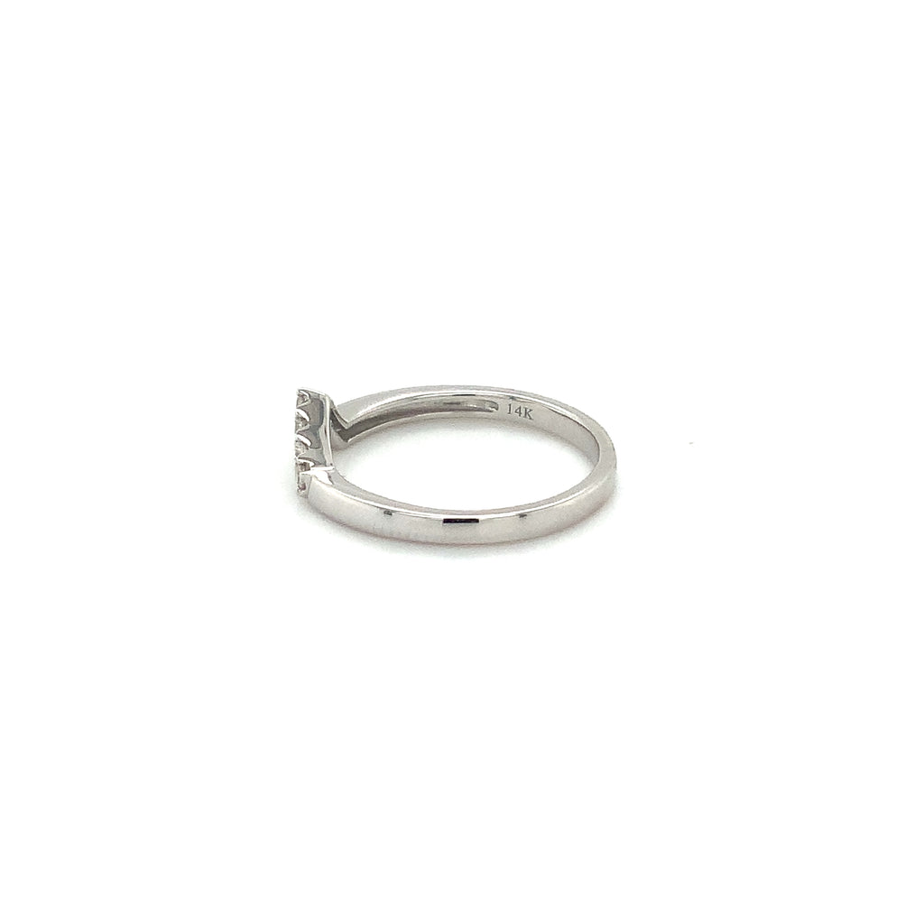 Stackable "V" Shaped Diamond Band set in 14 kt White Gold  0.15cts t.w. - Image 3 of 6