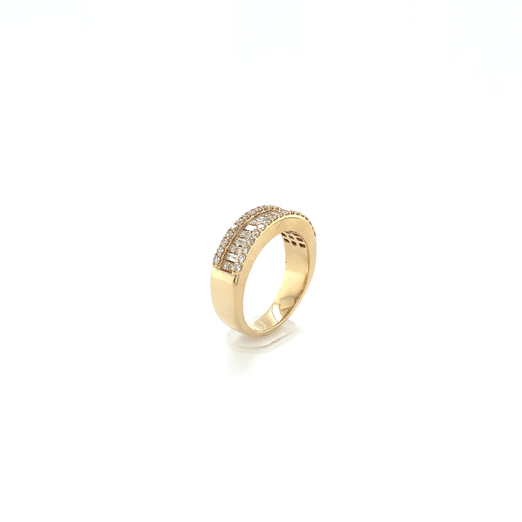 Stackable Baguettes and Round Brilliant Cut Diamond Stackable Band set in 14K Yellow Gold - Image 6 of 6