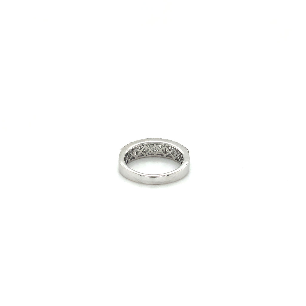 Stackable Baguettes and Round Brilliant Cut Diamonds Stackable Band set in 14K White Gold - Image 4 of 11