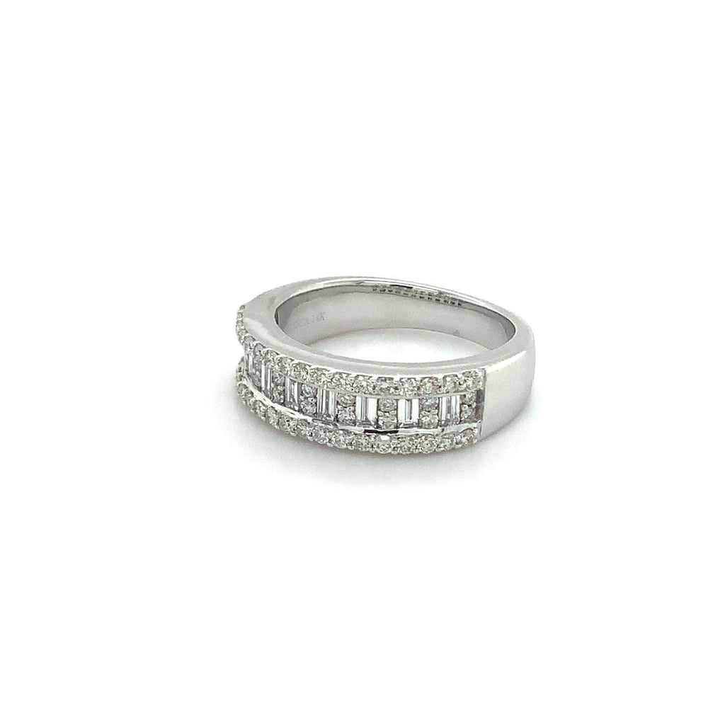 Stackable Baguettes & Brilliant Cut Diamond Stackable Band set in 14K White Gold - Image 2 of 7