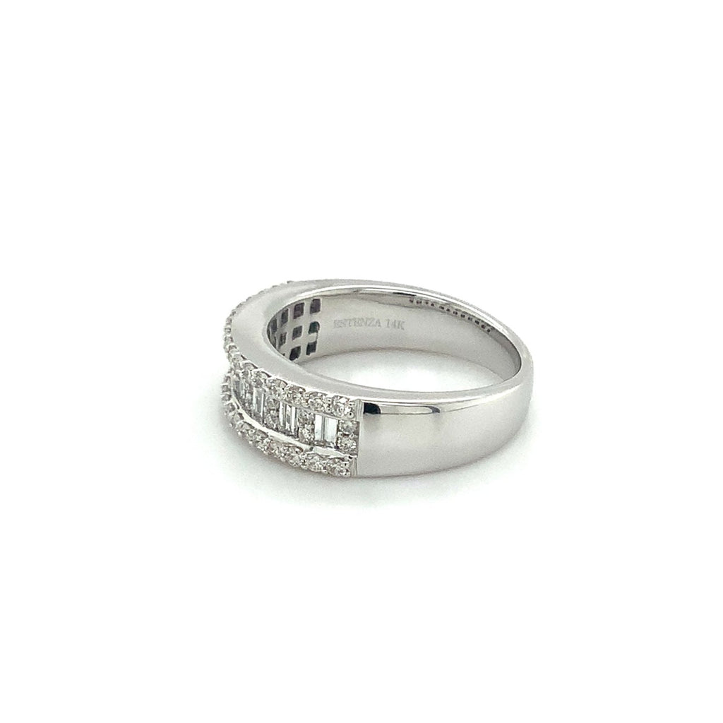 Stackable Baguettes & Brilliant Cut Diamond Stackable Band set in 14K White Gold - Image 3 of 7