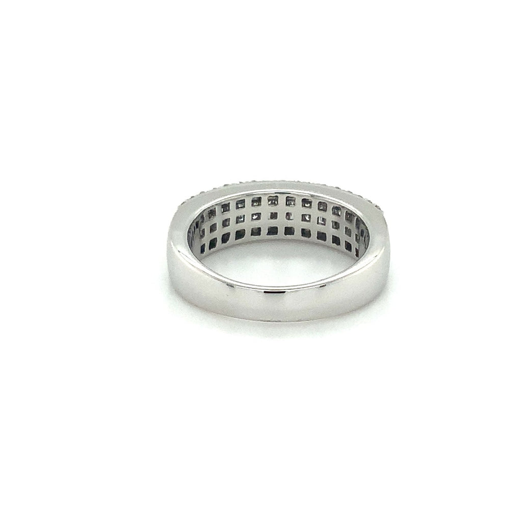 Stackable Baguettes and Round Brilliant Cut Diamonds Stackable Band set in 14K White Gold - Image 9 of 11